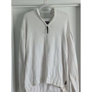 CHAPS Men's Size XL Mock Neck Gray Cotton 1/4 Zip PULL-OVER